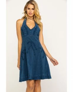 Scully Women's Cantina Halter Dress Chocolate -Scully Shop 356G48 FZ P1