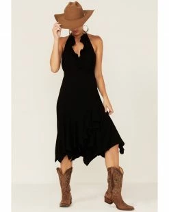 Scully Women's Ruffled Halter Dress Black