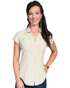 Scully Women's Cap Sleeve Cantina Shirt Black 19 Scully Women's Cap Sleeve Cantina Shirt Black -Scully Shop 658D98 28 P1