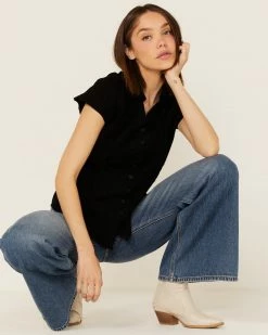 Scully Women's Cap Sleeve Cantina Shirt Black 17 Scully Women's Cap Sleeve Cantina Shirt Black -Scully Shop 658D98 89 P1